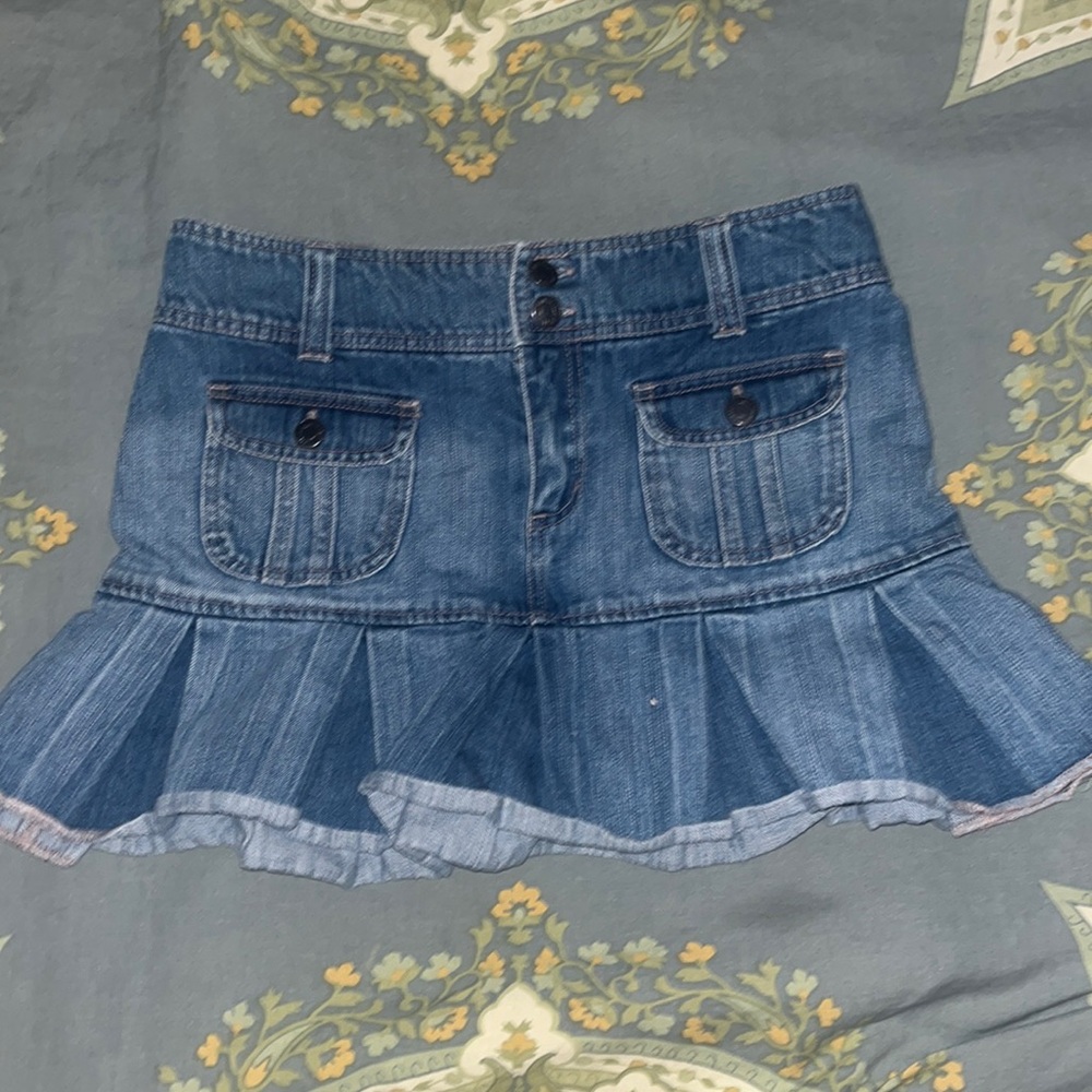 Vintage denim mini skirt